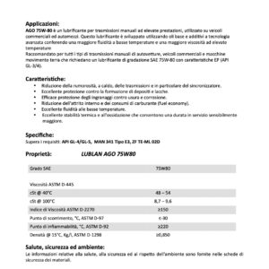 Alternative view of olio cambio 75w80 da 20 litri